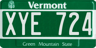 VT license plate XYE724