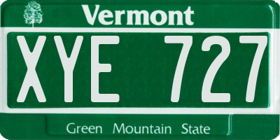 VT license plate XYE727