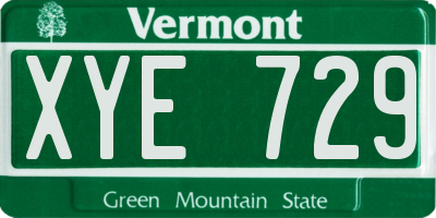 VT license plate XYE729