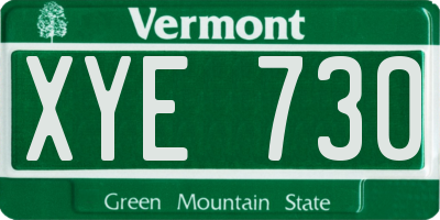 VT license plate XYE730