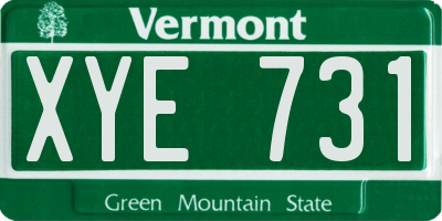 VT license plate XYE731