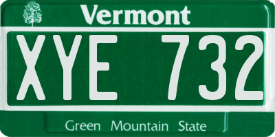 VT license plate XYE732