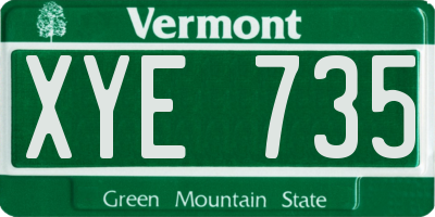 VT license plate XYE735