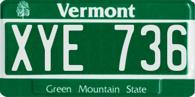 VT license plate XYE736