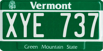 VT license plate XYE737