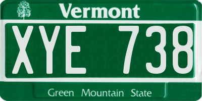 VT license plate XYE738