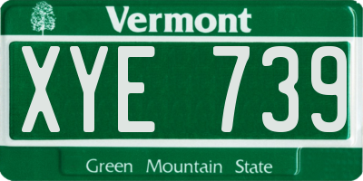 VT license plate XYE739