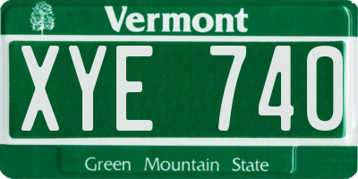 VT license plate XYE740
