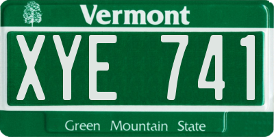 VT license plate XYE741