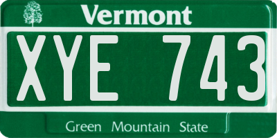 VT license plate XYE743