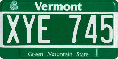 VT license plate XYE745