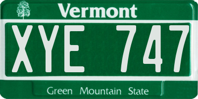 VT license plate XYE747