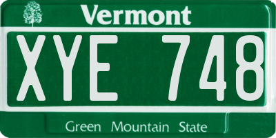 VT license plate XYE748