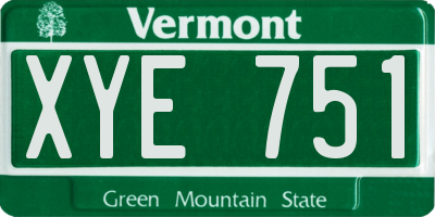 VT license plate XYE751