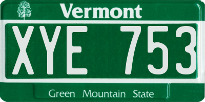 VT license plate XYE753
