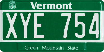 VT license plate XYE754
