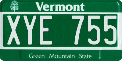 VT license plate XYE755