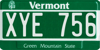 VT license plate XYE756