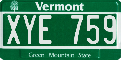 VT license plate XYE759
