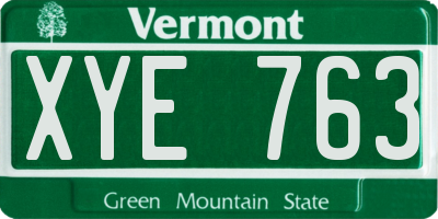 VT license plate XYE763
