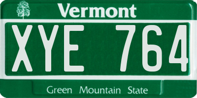 VT license plate XYE764
