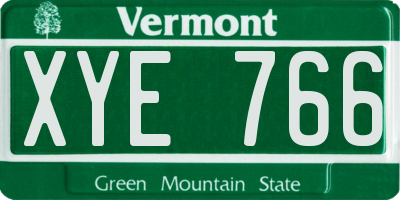 VT license plate XYE766