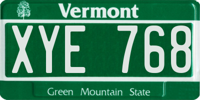VT license plate XYE768