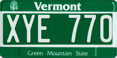 VT license plate XYE770