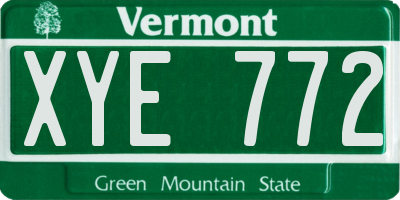 VT license plate XYE772