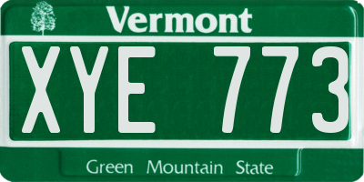 VT license plate XYE773