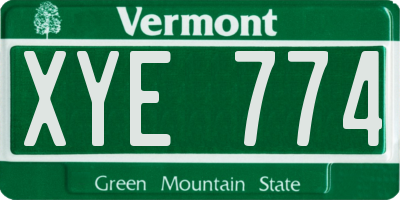 VT license plate XYE774