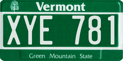 VT license plate XYE781