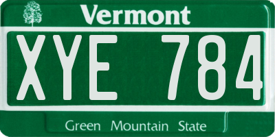 VT license plate XYE784