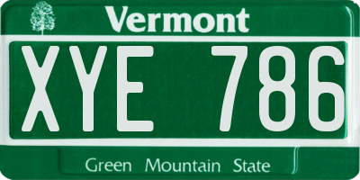 VT license plate XYE786