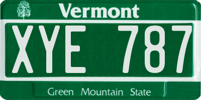 VT license plate XYE787
