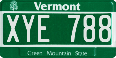 VT license plate XYE788