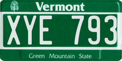 VT license plate XYE793