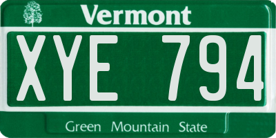 VT license plate XYE794