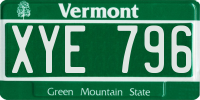 VT license plate XYE796