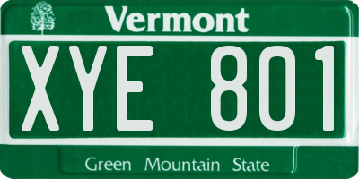 VT license plate XYE801