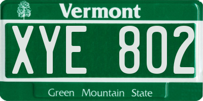 VT license plate XYE802