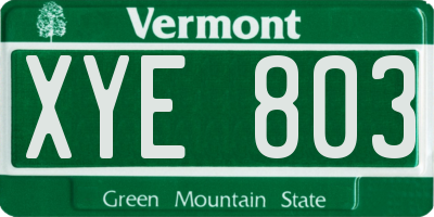 VT license plate XYE803
