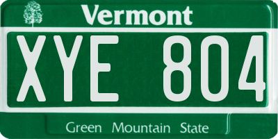 VT license plate XYE804