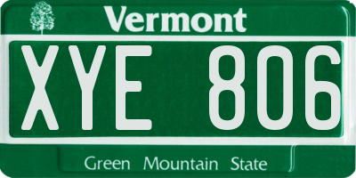 VT license plate XYE806
