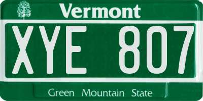 VT license plate XYE807