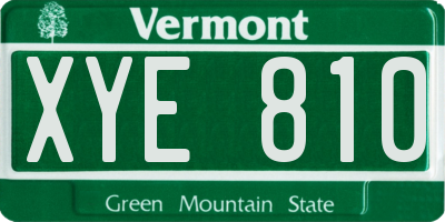 VT license plate XYE810