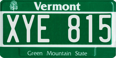 VT license plate XYE815