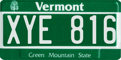 VT license plate XYE816