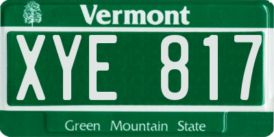 VT license plate XYE817