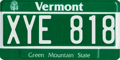 VT license plate XYE818